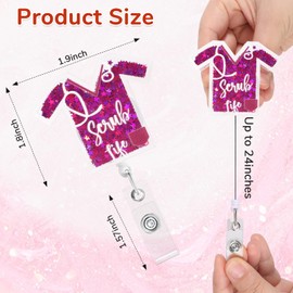 Namifin Nursing Retractable Badge Reel Shinny Acrylic Retractable Badge Clip Cute Nurse Accessories for Work RN LPN CNA Medical ID Card Badge Holder