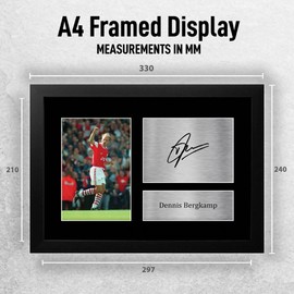 HWC Trading FR A4 Dennis Bergkamp Gifts Printed Signed Autograph Picture for Football Fans and Supporters - A4 Framed