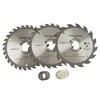 3pc 160mm TCT Circular Saw Blades 16/24/30 TPI & Adapter