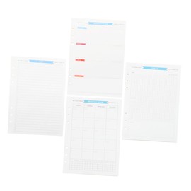 Operitacx 6-Hole Spiral A5 Loose-Leaf Notebook Paper 4PCs Assorted Periods Smooth Writing No Book Needed