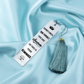 Inspirational Bookmark Gifts for Women Men Friends Coworkers Thank You Farewell Gifts with Tassel Metal Book Mark Bulk for Birthday Christmas Stocking Stuffers Sometimes You Forget Your Awesome Gifts