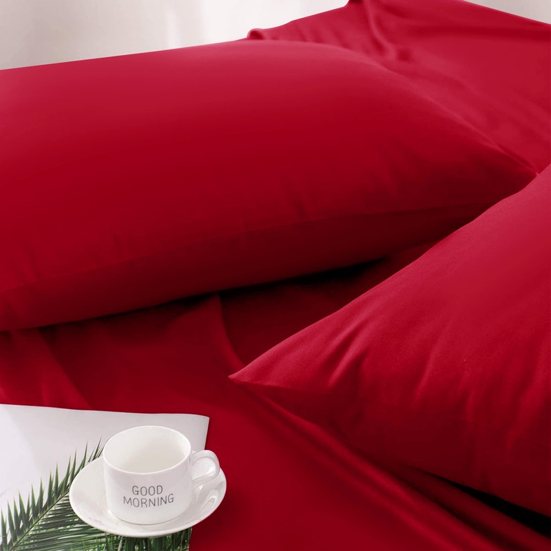 Moonlight Bedding Pillow Cases 2 Pack – Red Pillowcases Envelope