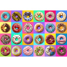 JOYZEXY Puzzles for Kids Ages 4-8-10 Boys Girls, Colorful Donuts 100 Piece Puzzle Children Learning Educational Toys Gifts for 4, 5, 6, 7, 8-10 Years Old