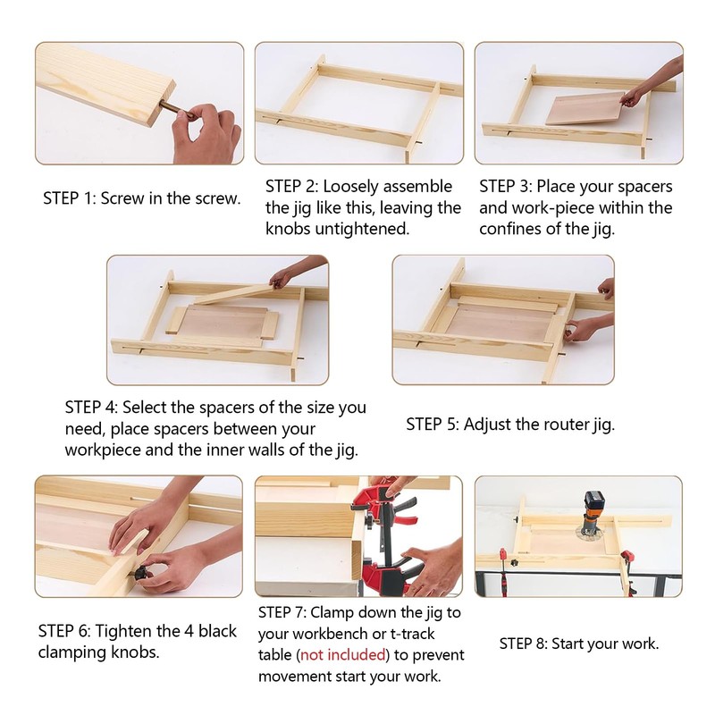 YKANYN Juice Groove Router Jig for Cutting Boards, Adjustable Wooden