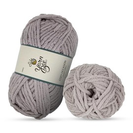 Yarn Bee Cozy Occasion Yarn 6-Super Bulky – 101 Yards of 100% Polyester Yarn for Crocheting & Knitting Blankets, Hats, & More – DIY Handcrafting Accessories, 06 Light Grey