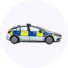 24 x 40mm Round 'UK Police Car' Stickers (SK00053058)
