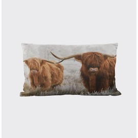 TopXmai Cow Flannel Pillow Cover，Brown Print Cow Pillow Covers Farmhouse Decorative Cow Pillow Covers for Couch Chair Bedroom Farmhouse Sofa (20x12 Inch)