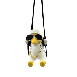 Swinging Duck Car Hanging Ornament, Cute Car Rear View Mirror Charm, Fun Car Mirror Decoration Accessories, Auto Interior Pendant Present for Women and Men (Duck)