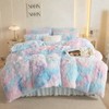 HAIHUA Faux Fur Tie Dye Fluffy Pillow case, Soft Tie