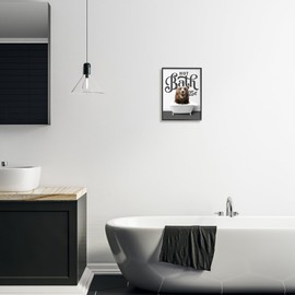 Stupell Industries Vintage Hot Bath Bear Framed Giclee Art by Lettered and Lined