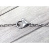 Women's choker necklace in stainless steel with rings and blue