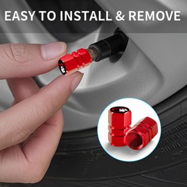 Tire Valve Stem Caps Red Love Dog Claw Car Accessories 4-Pack - Aluminum Alloy Rust-Proof Universal Dust Covers Tire Air Cap for Car, SUV, Bike, Motorcycle Dog Claw Lovers Gifts