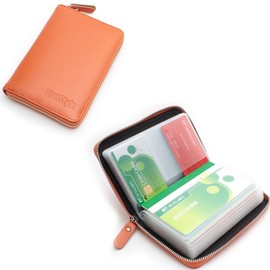 RFID Anti-Theft Magnetic Blocking Genuine Leather Passbook Case (Orange)