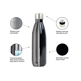 YOKO DESIGN Thermos Flask, Stainless Steel, Wood, 6 cm