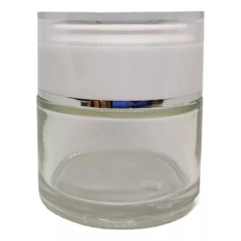 Meliars Pomadera De Cristal 60 Grs / 2 Onzas Blanca /plata (30 Pzs)