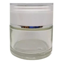 Meliars Pomadera De Cristal 60 Grs / 2 Onzas Blanca /plata (30 Pzs)