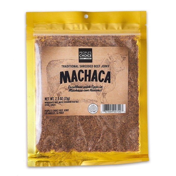 People's Choice Beef Jerky - Carne Seca - Machaca - Beef Jerky Chew - Shredded Beef Jerky - Healthy, Sugar Free, Zero Carb, Gluten Free, Keto Friendly, High Protein Meat Snack - 2.5 Ounce Bag