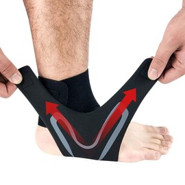 Lookdeel 오른발 발목 보호대 스포츠 지지대 탄성 버팀대 발 장비 [Red Left Foot] Lookdeel Right Foot Ankle Support Sports Brace Elastic Support Foot Equipment [Red Left Foot]
