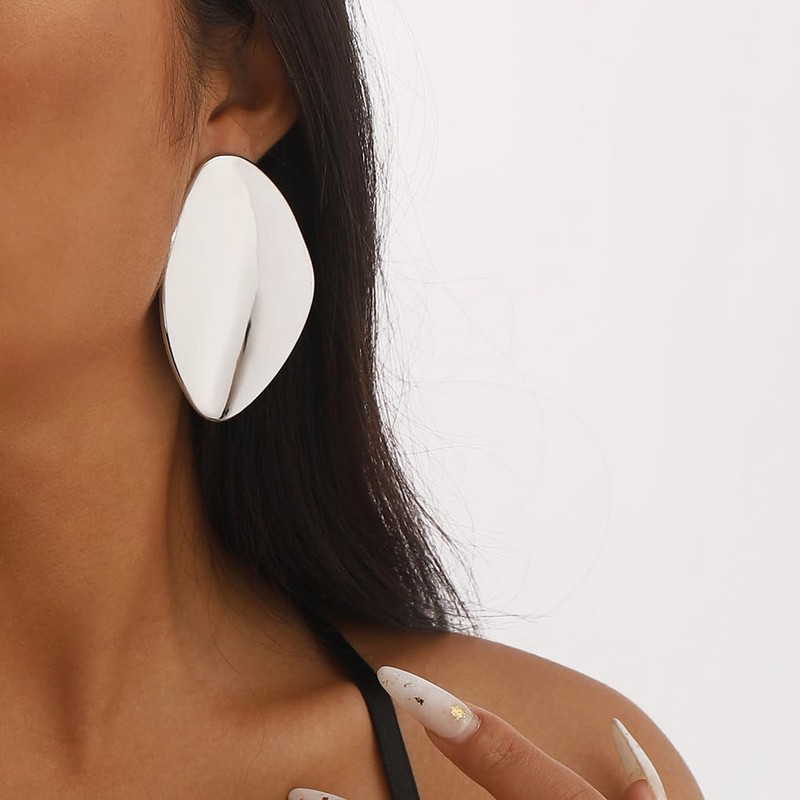 Chunky Gold Drop Statement Earrings for Women Fashion Large Irregular
