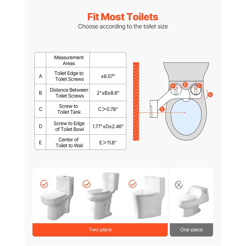 VEVOR 509013-US Bidet Attachment for Toilet, White