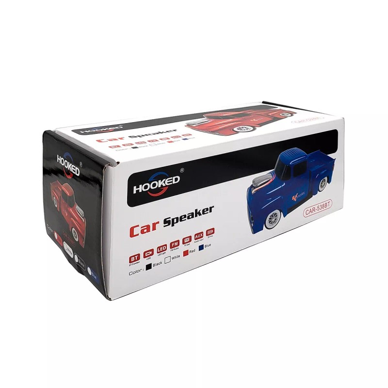 Axess Red Car Truck Portable Speaker Wireless Bluetooth Loud Speaker