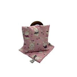 Cherry Stone Cushion 15 x 15 cm with Interchangeable Outer Cover (Pink, Bunny)
