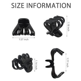 9 PCS Medium Small Hair Claw Clips Strong Grip Octopus Clips for Women Girls Non-Slip Design for Thin Thick Hair (Black, Brown, Clear)