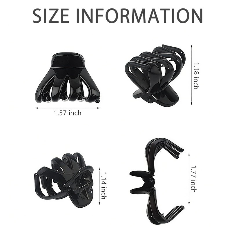 9 PCS Medium Small Hair Claw Clips Strong Grip Octopus
