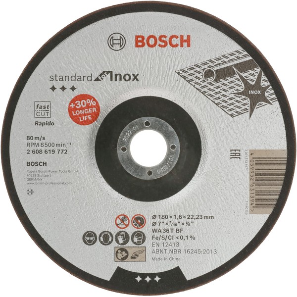 Bosch Professional 1x Standard for Inox Trennscheibe (für Edelstahl, Ø