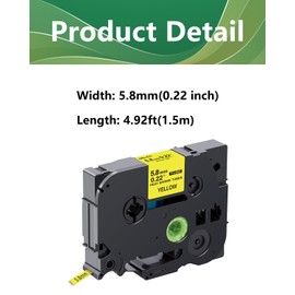 YUANQIMM Heat Shrink Tube Compatible with Brother HSe-611 HSe611 HS-611 HS611 Black on Yellow Label Tape for PTouch PTE300 PT-D600 Printer, 0.23" x 4.92ft, 5.8mm x 1.5m