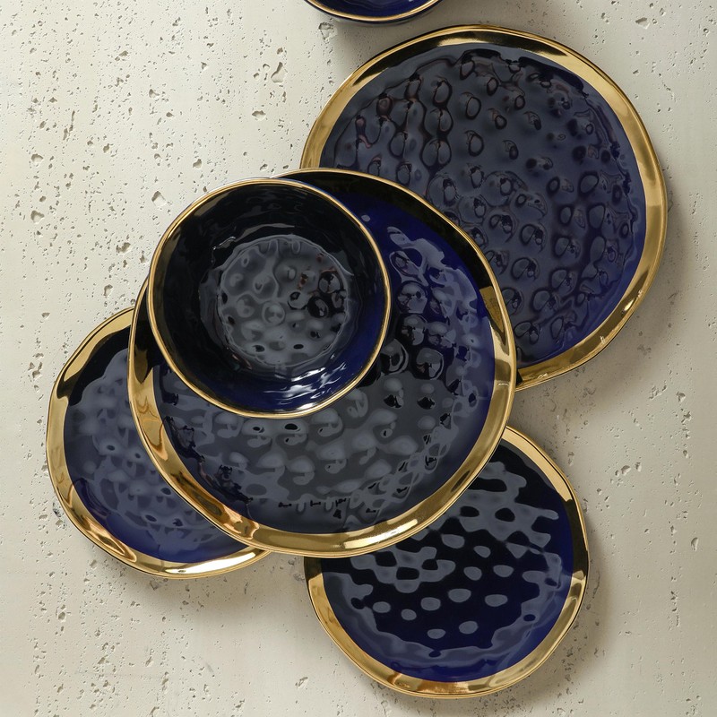 Stone Lain Porcelain 16 Piece Dinnerware Set, Service for 4,
