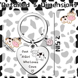 Cow Keychain Cowgirl Gifts Keyring - Cow Keychains Cow Keychain Accessories Cow Print Key Chain Cute Cow Girls Stuff Keyring Jewelry for Women Bag Purse Wallet Handbags Backpack