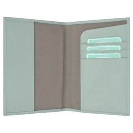 PREMIUM QUALITY GENUINE LEATHER PASSPORT COVER HOLDER WALLET CASE TRAVEL 6 COLORS NEW (Baby Blue)