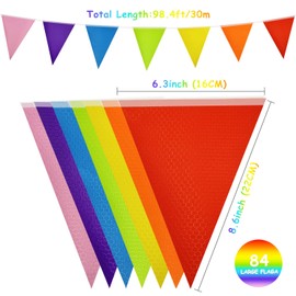 30M Multicolor Bunting Banner Party Decoration Waterproof Indoor Outdoor Birthday Wedding Party Baby Shower Decorations