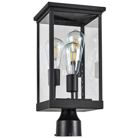 Design House 589200-BLK Mayfield Outdoor Post Top Light with Clear Glass Modern for Porch Entryway Patio, Black