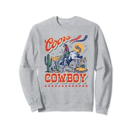 Vintage Cowhide Riding Coors Cowboys Western Country Sweatshirt
