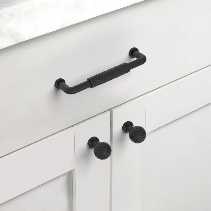 Asidrama 10 Pack Matte Black Kitchen Cabinet Knobs - Dresser