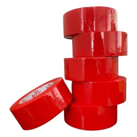 Cinta Adhesiva Acrílica Rojo 48mmx150m Pack 6 Mr Tape Polipropileno