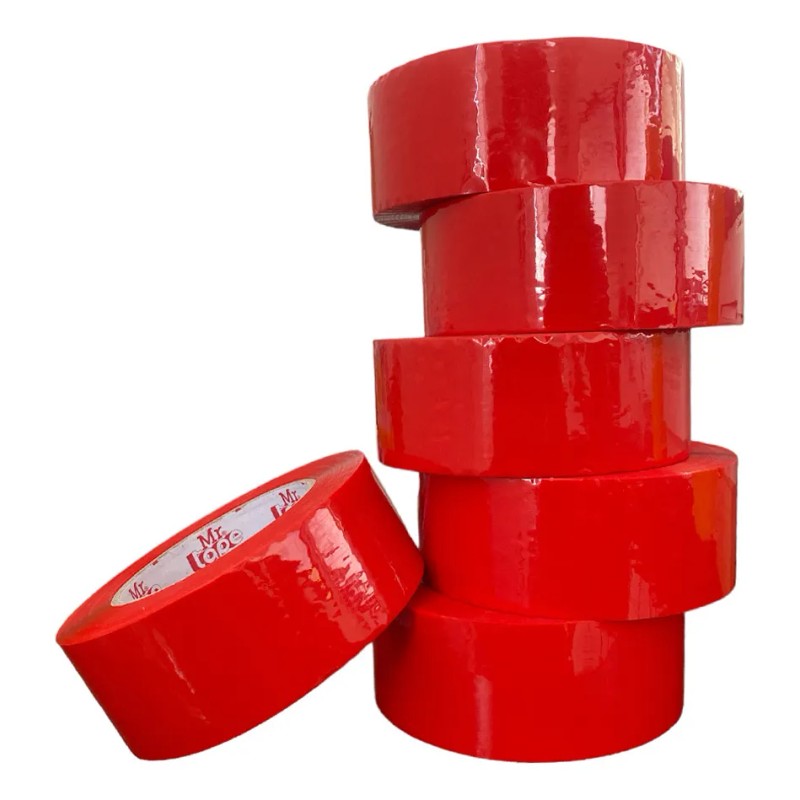 Cinta Adhesiva Acrílica Rojo 48mmx150m Pack 6 Mr Tape Polipropileno