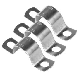 20 Pcs Pipe Strap Clamps, Ø 1 Inch 2 Hole Conduit Clips, Heavy Duty Metal U Brackets, Stainless Steel Pipe Clips, Saddle Hose Clamps for Gas Water Pipes Mounting Brackets(25mm)