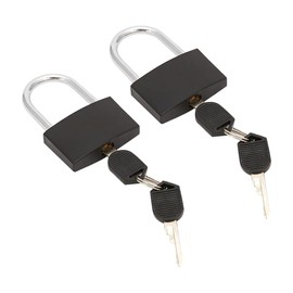 2 Pcs 42mm Large Padlocks with Keys Gym Locker Lock Heavy Duty Copper Locks Suitcase Luggage Locks Backpack Locks Black