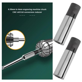 SG Store 2pcs 6.35mm to 4mm Carving Drill Bit CNC Chuck Adapter Reducing Sleeve Adapter Suitable for Carving Machine ER Chuck Spindle Motor