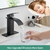 VOTON Black Bathroom Faucets Modern Waterfall Bathroom Sink Faucet Matte
