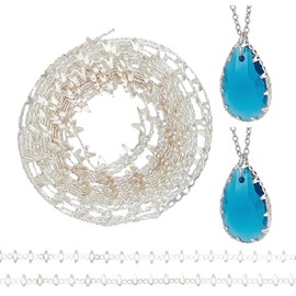 PH PandaHall - Alambre de galería de 3.2 yardas, tira de bisel de cobre, alambres de plata, piedras preciosas, biseles de metal, tira de bisel de metal, para bricolaje, collar hecho a mano, arete