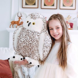 IKASA Lifelike Giant Owl Stuffed Animal Plush Toy,17 inches Large Big Size Cute Soft Toys,Huge Jumbo Plushy Oversized Plushie,Gifts for Kids Boys