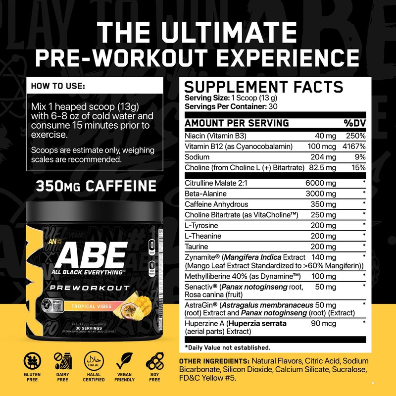 All Black Everything Pre Workout Powder | 30 Servings |