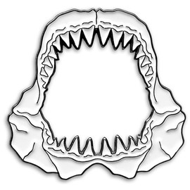 Pinsanity Great White Shark Jaws Teeth Enamel Lapel Pin, 1.5 inch, enamel, no gemstone
