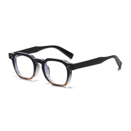 WHHJM Fashion Blue Light Glasses for Men Women Retro Square Frame Computer Glasses Reduce Eye Strain (Black& brown)