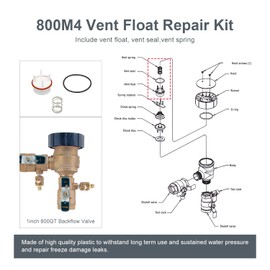 Thaekuns 2 pack 800M4 Vent Float Repair Kit for Watts 1" 800QT Backflow Valve, Repalce 0887715 887715 RK 800M4-FR-V1 Pressure Vacuum Breaker