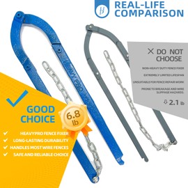 Fence Wire Repair Tool - 6.8lb Heavy-Duty Barbed Wire Repair Tool with Lifetime Replacement Guarantee, Corrosion-Resistant Iron Build, Fits Electric, Horse, Mesh Fencing